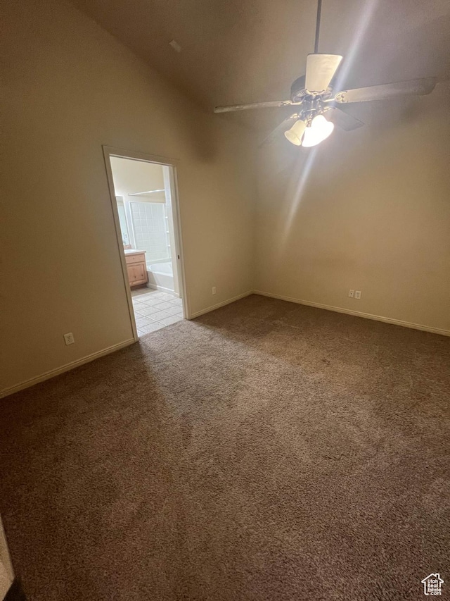1593 W 110 N Unit 4, Pleasant Grove, UT 84062 - empty room featuring carpet flooring, lofted ceiling, baseboards, and a ceiling fan