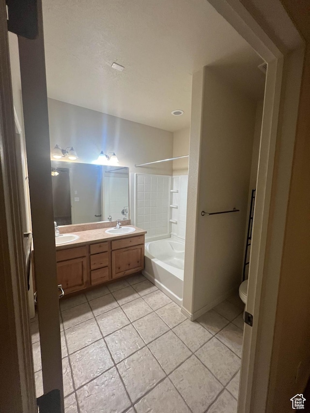 1593 W 110 N Unit 4, Pleasant Grove, UT 84062 - full bath with tile patterned floors, double vanity, washtub / shower combination, and toilet