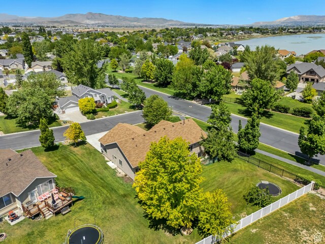 67 E Summer Pl S, Saratoga Springs, UT 84045 - aerial view of residential area with a water and mountain view