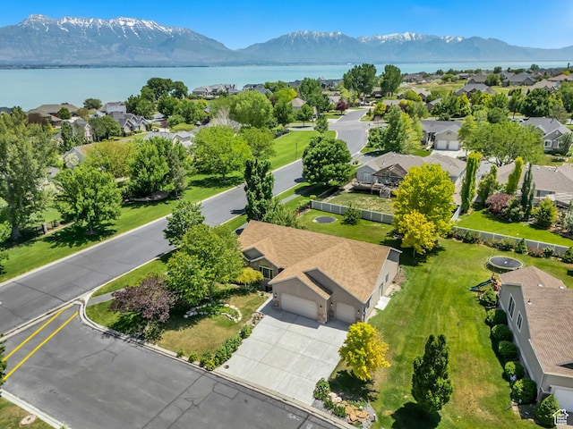 67 E Summer Pl S, Saratoga Springs, UT 84045 - aerial perspective of suburban area featuring a water and mountain view