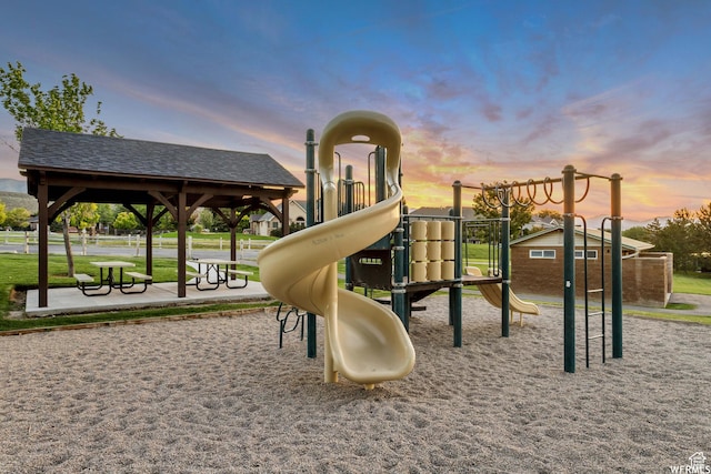 67 E Summer Pl S, Saratoga Springs, UT 84045 - playground at dusk with a gazebo