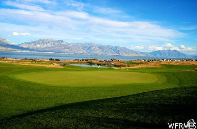 67 E Summer Pl S, Saratoga Springs, UT 84045 - view of property's community with a putting area, a water and mountain view, and view of golf course