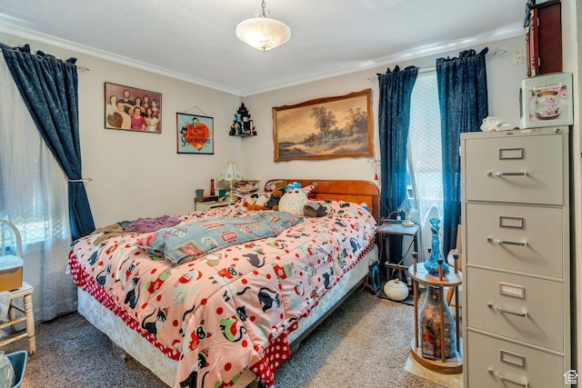831 E Hillcrest Dr, Springville, UT 84663 - bedroom with multiple windows, ornamental molding, and carpet