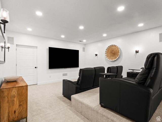 2393 N 300 E Unit 108, Lehi, UT 84043 - home theater room with recessed lighting, light carpet, and baseboards