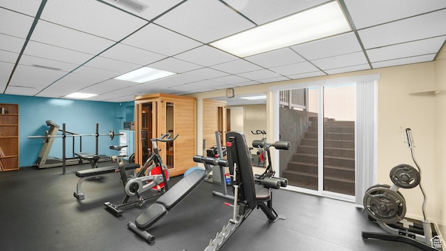 9162 S Pebble Glen Cir, Sandy, UT 84094 - gym with a drop ceiling