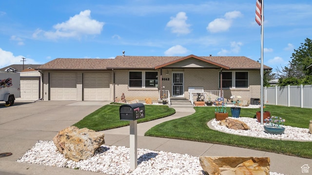 9162 S Pebble Glen Cir, Sandy, UT 84094 - single story home with an attached garage, driveway, brick siding, and roof with shingles