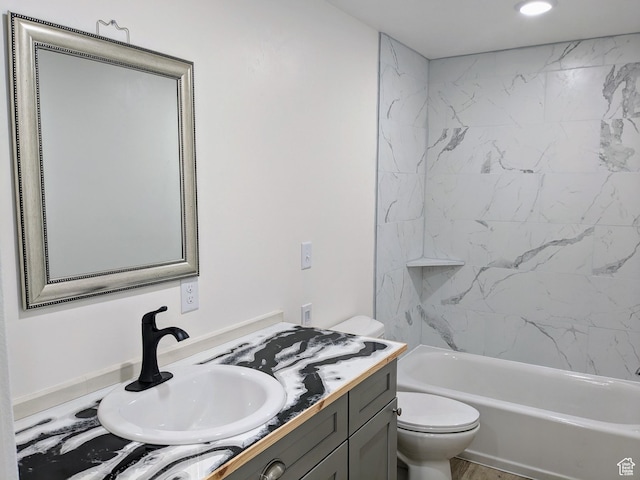 75 N 4th E, Downey, ID 83234 - full bath with toilet, vanity, and shower / tub combination