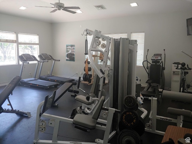 3760 S Carlisle Park Pl Unit 1, Salt Lake City, UT 84119 - gym with a ceiling fan