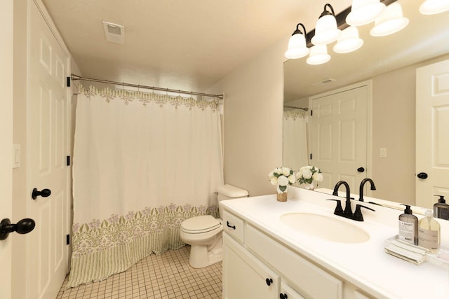 3760 S Carlisle Park Pl Unit 1, Salt Lake City, UT 84119 - full bathroom with vanity, toilet, tile patterned flooring, and curtained shower