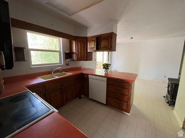 160 E 300 S, Gunnison, UT 84634 - kitchen with dishwasher, range with electric stovetop, and a peninsula