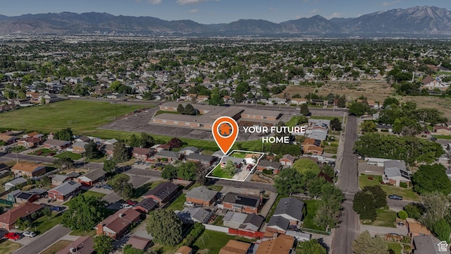 3909 S Rosemary St, West Valley City, UT 84120 - aerial overview of property's location featuring mountains and property boundaries highlighted