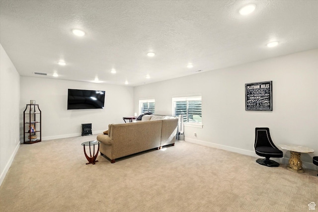 1335 S 1140 E, Heber City, UT 84032 - living area featuring light colored carpet, recessed lighting, baseboards, and a textured ceiling