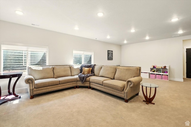 1335 S 1140 E, Heber City, UT 84032 - living area featuring light carpet, recessed lighting, and baseboards