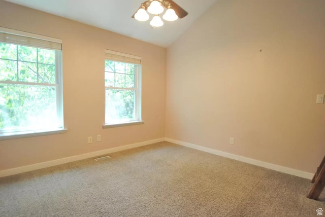 1035 N 130 W Unit 100, Logan, UT 84341 - carpeted spare room with ceiling fan, baseboards, and lofted ceiling