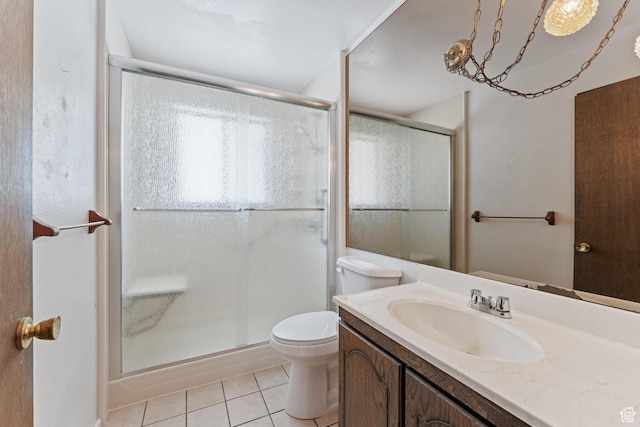 700 E Spruce Glen Rd, Murray, UT 84107 - full bath with tile patterned flooring, vanity, toilet, and a shower stall