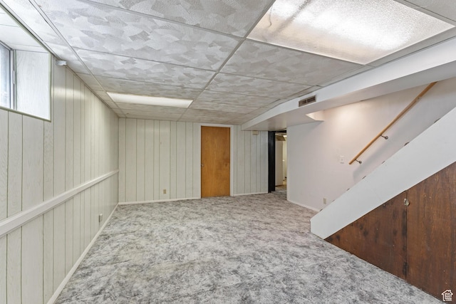 700 E Spruce Glen Rd, Murray, UT 84107 - below grade area featuring carpet floors, wooden walls, and baseboards