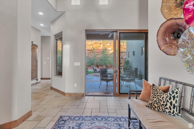 3052 N Snow Canyon Pwky Unit 168, St George, UT 84770 - entryway featuring baseboards, recessed lighting, and a towering ceiling