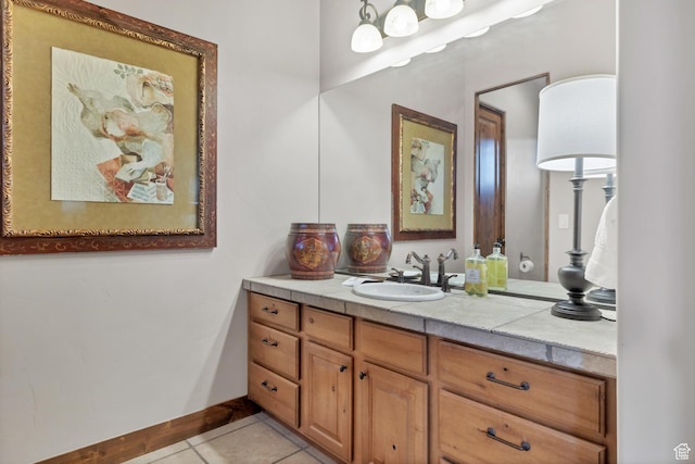 3052 N Snow Canyon Pwky Unit 168, St George, UT 84770 - bathroom featuring vanity, tile patterned floors, and baseboards