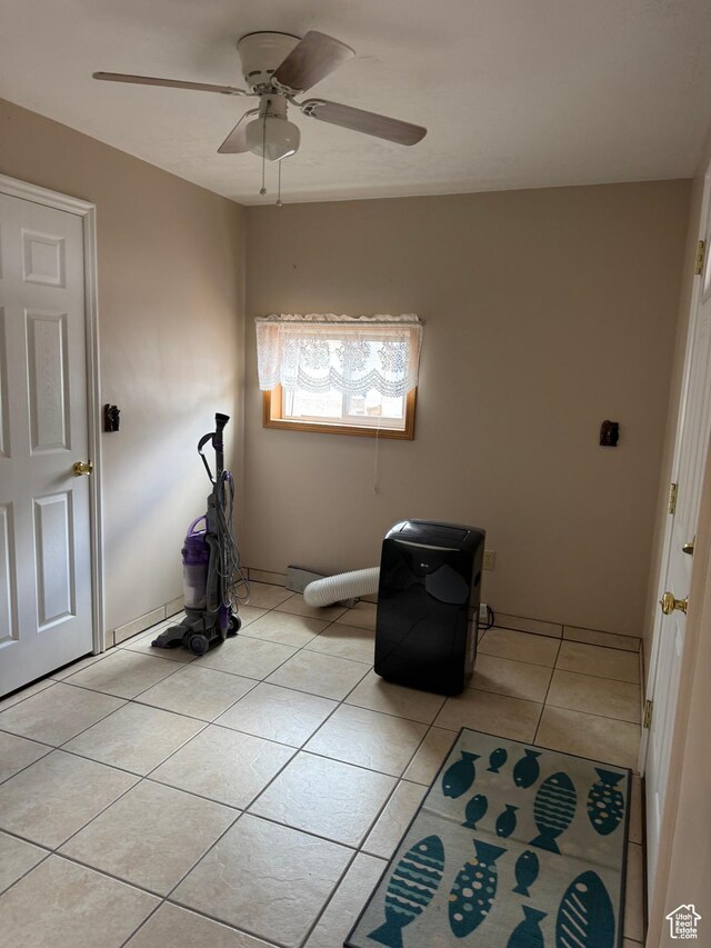 235 N 5th E, Manila, UT 84046 - unfurnished room featuring a ceiling fan and light tile patterned floors