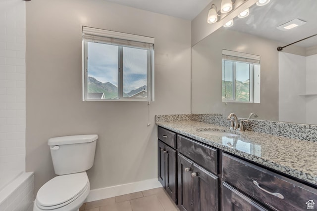 182 W Braeburn Ln, Santaquin, UT 84655 - bathroom with vanity, toilet, tile patterned floors, and baseboards