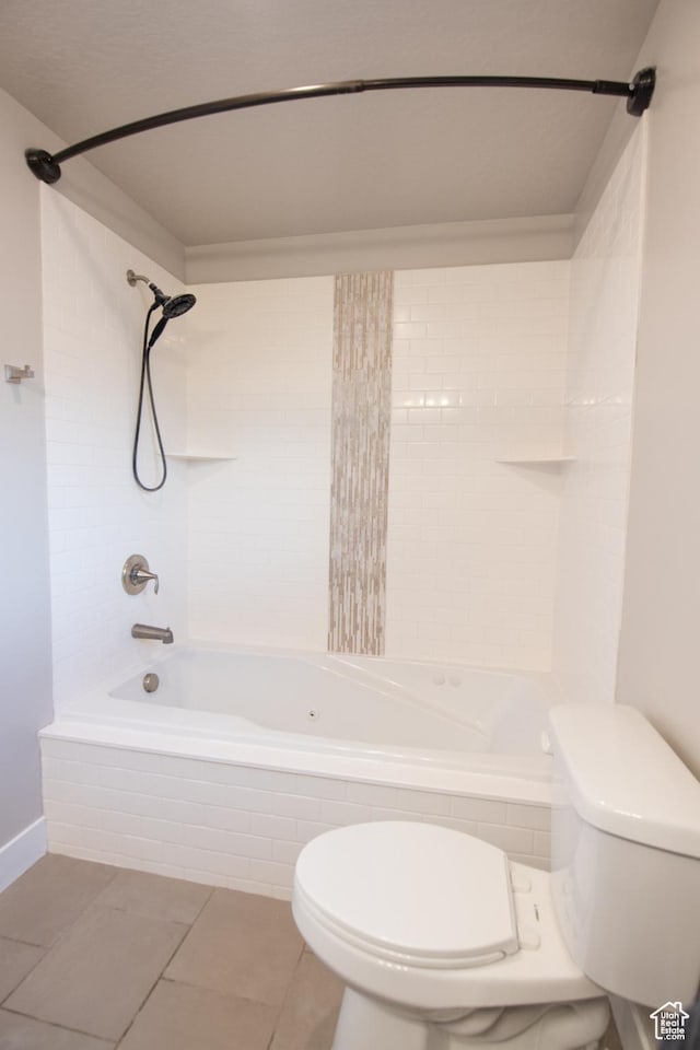 182 W Braeburn Ln, Santaquin, UT 84655 - full bathroom with toilet, tiled shower / bath combo, and tile patterned floors