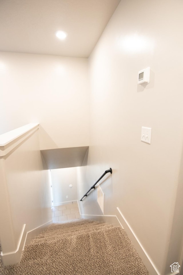 182 W Braeburn Ln, Santaquin, UT 84655 - stairs featuring baseboards and recessed lighting