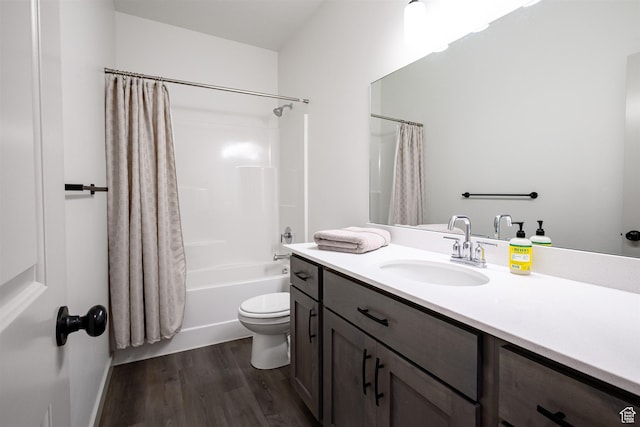 3795 S 4250 W Unit 446D, West Haven, UT 84401 - bathroom with wood finished floors, vanity, shower / bathtub combination with curtain, and toilet