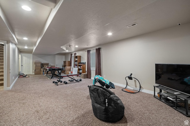 3870 W Mountaintop Cir, Cedar Hills, UT 84062 - workout room with carpet flooring, baseboards, and recessed lighting