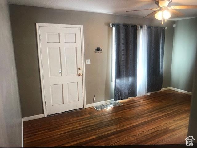 2726 S Cyprus Ln, Magna, UT 84044 - entryway featuring baseboards, a ceiling fan, and wood finished floors