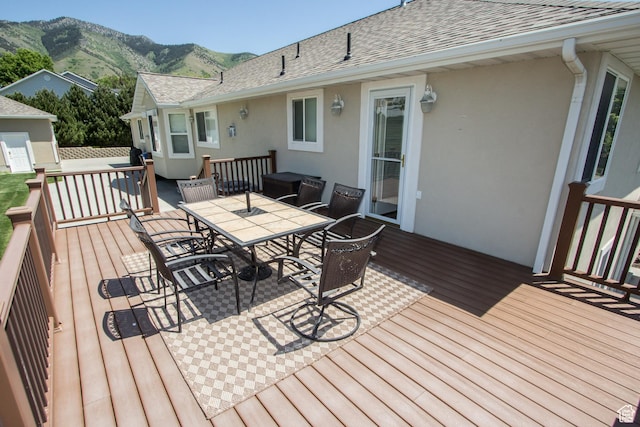 1655 E 3250 N, North Logan, UT 84341 - deck with outdoor dining space and a mountain view