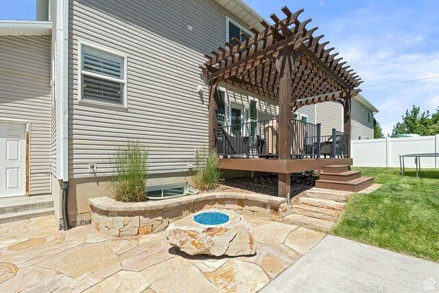 117 S 200 E, Kaysville, UT 84037 - view of patio / terrace with a wooden deck and a pergola