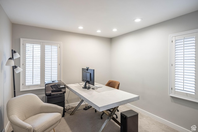 3563 S Canyon Way, Millcreek, UT 84106 - carpeted home office with recessed lighting