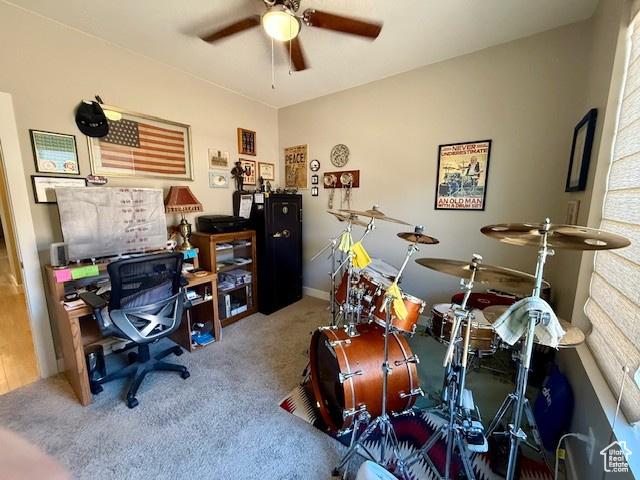 1523 E Talus Way, St George, UT 84790 - carpeted office featuring ceiling fan
