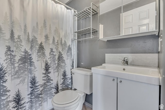 1236 E Violet Dr, Sandy, UT 84094 - bathroom featuring toilet, vanity, and a shower with curtain