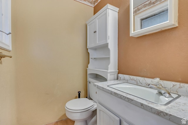 1236 E Violet Dr, Sandy, UT 84094 - half bathroom featuring vanity, toilet, and wood finished floors