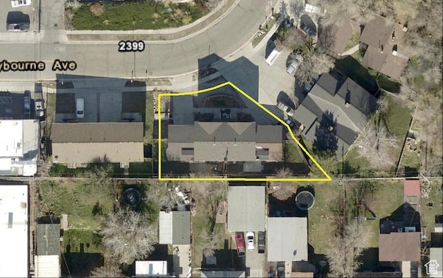2316 E Claybourne Ave S, Millcreek, UT 84109 - aerial view of property's location featuring property boundaries highlighted
