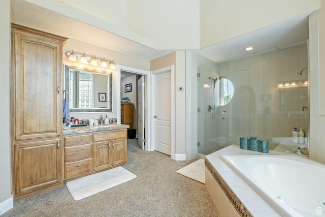 1287 W Bloomington Dr S Unit 7, Bloomington, UT 84790 - full bath featuring a shower stall, a bath, and vanity