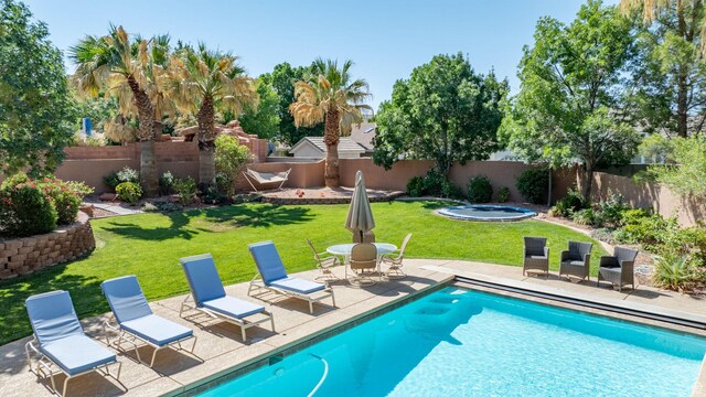 1287 W Bloomington Dr S Unit 7, Bloomington, UT 84790 - view of pool with a fenced backyard and a patio area