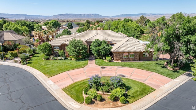 1287 W Bloomington Dr S Unit 7, Bloomington, UT 84790 - aerial view of property and surrounding area with mountains