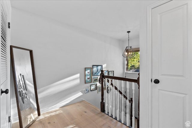 1968 E Licoln Ln S Unit 5A, Holladay, UT 84124 - stairs with wood finished floors and a chandelier