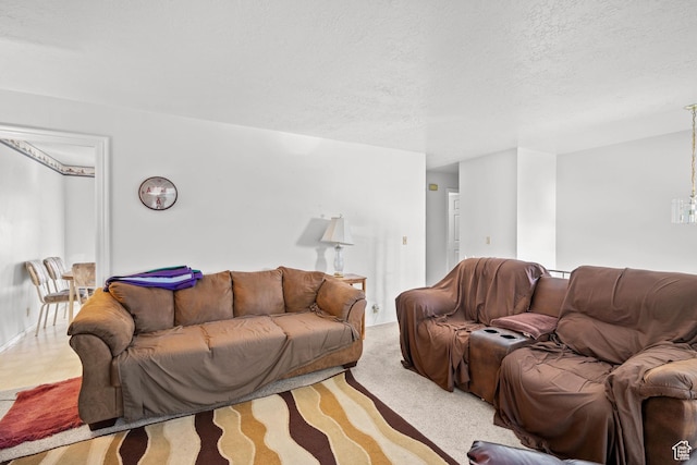 4924 W Barton Park Dr, West Jordan, UT 84081 - living area with a textured ceiling and a chandelier