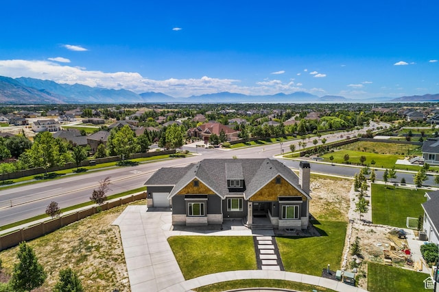 6653 W Dry Creek Ln, Highland, UT 84003 - aerial view of residential area featuring a mountain backdrop