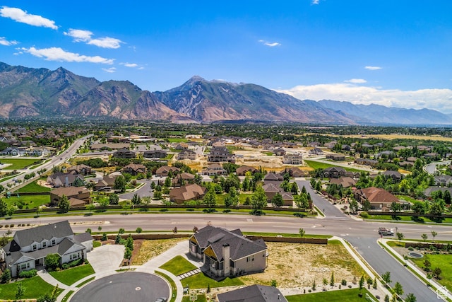 6653 W Dry Creek Ln, Highland, UT 84003 - aerial view of residential area with a mountain backdrop