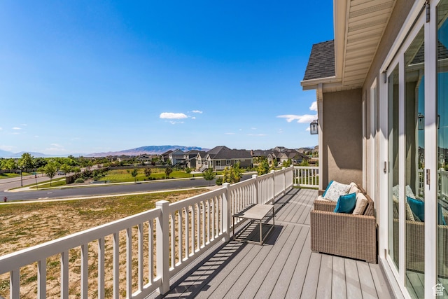 6653 W Dry Creek Ln, Highland, UT 84003 - deck featuring a residential view and a mountain view