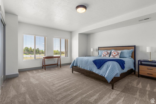 6653 W Dry Creek Ln, Highland, UT 84003 - bedroom with carpet flooring, a textured ceiling, and baseboards