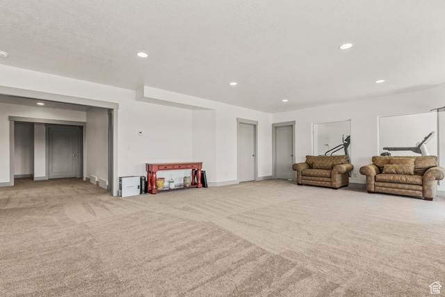 6653 W Dry Creek Ln, Highland, UT 84003 - living room featuring carpet floors, recessed lighting, and baseboards