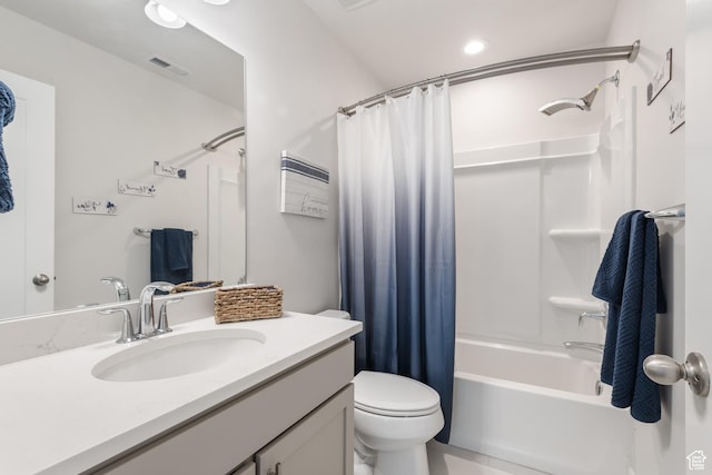 10773 S Beach Comber Way S, Jordan, UT 84009 - bathroom with vanity, toilet, and shower / bath combo with shower curtain