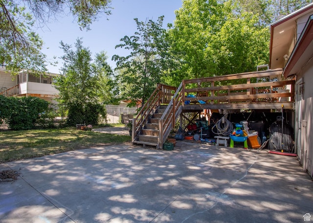 3746 S 7200 W, Magna, UT 84044 - view of patio featuring stairway and a wooden deck