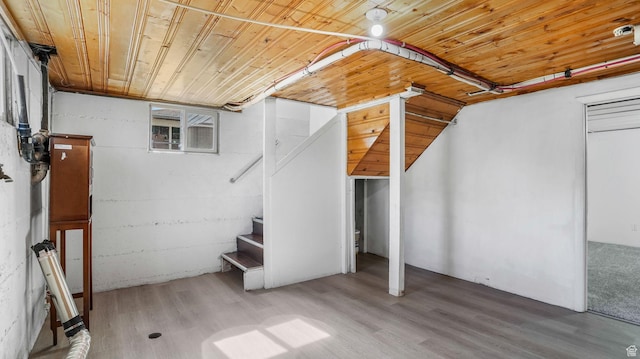 23 W Cottage Ave, Sandy, UT 84070 - finished below grade area with wood ceiling, stairway, and wood finished floors