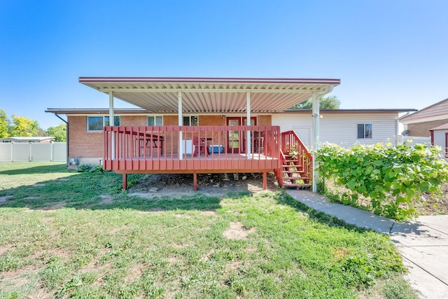 648 W 2200 N, Clinton, UT 84015 - rear view of house featuring brick siding and a deck